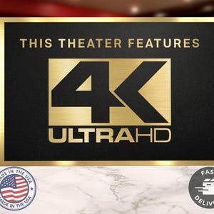 4k ultra hd home movie theater sign