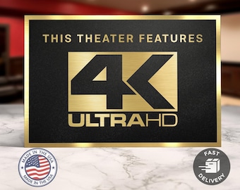 4k ultra hd home movie theater sign
