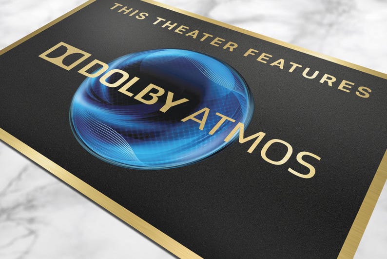 Dolby atmos home movie theater sign | cinema sign | theater sign | movie room sign | vintage sign image 3
