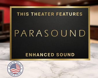 Parasound home movie theater sign