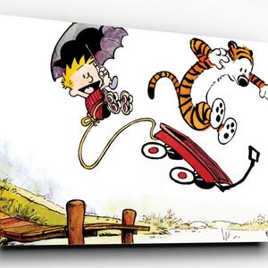 Custom floating print calvin & hobbes | wall art | wall decor | bill watterson | calvin and hobbes