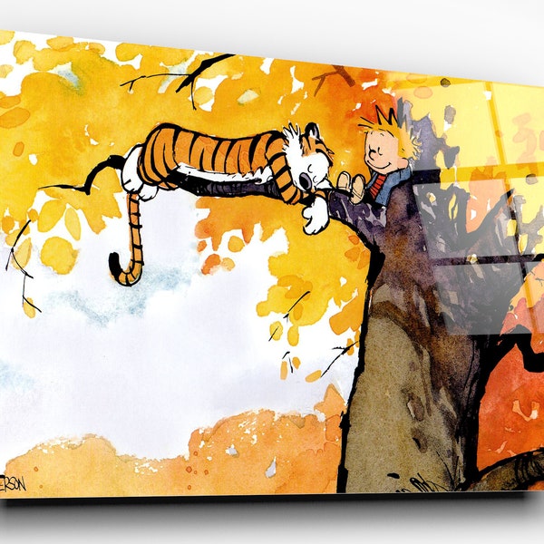 Custom Floating Acrylic Print Calvin & Hobbes | Wall Art | Wall Decor