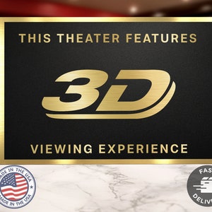 3D Home Movie Theater Sign