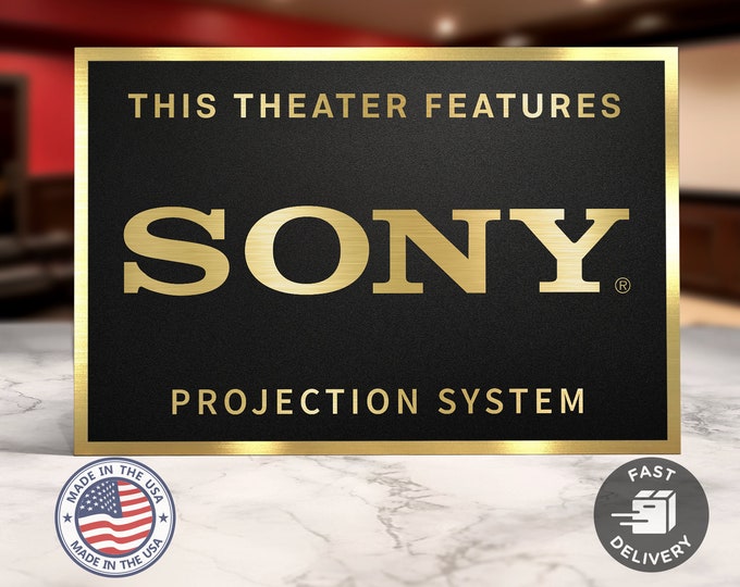 Sony Projection Home Movie Theater Sign