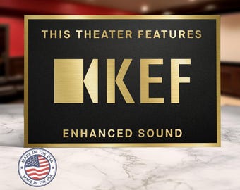 Kef speakers home movie theater sign