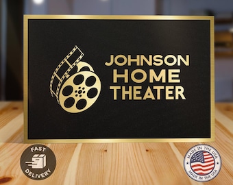 Custom home movie theater sign