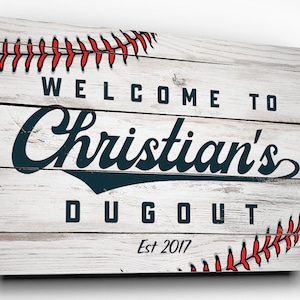 Personalized Baseball Name Sign | Custom Gift for Baseball Fans | Kids Wall Art | Baseball Player Sign