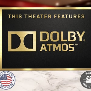 Dolby Atmos Home Movie Theater Sign | Cinema Sign | Home Movie Sign | Vintage Sign