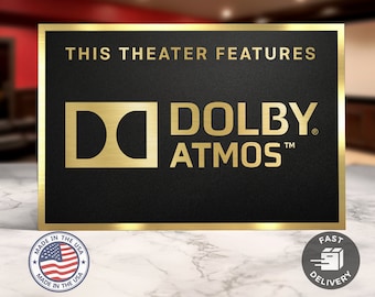 Dolby Atmos Home Movie Theater Sign | Cinema Sign | Home Movie Sign | Vintage Sign