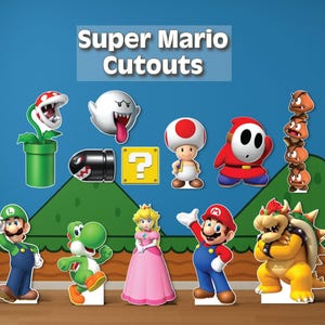 Super mario cutout | mario birthday party decor | mario and luigi party decorations | party prop