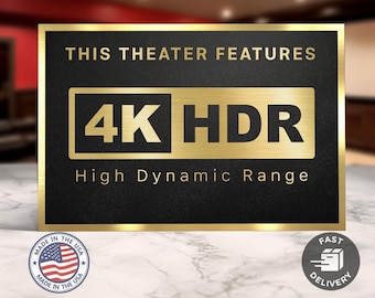4k hdr home movie theater sign