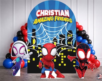 Spidey and Friends Backdrop Cutouts | UV printed birthday party decor | Kids Party | Party Display