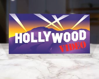 Hollywood video retro movie theater sign