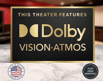 Dolby vision atmos home movie theater sign