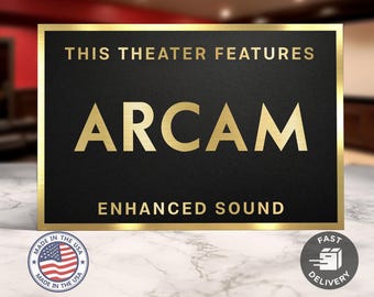 Arcam home movie theater sign