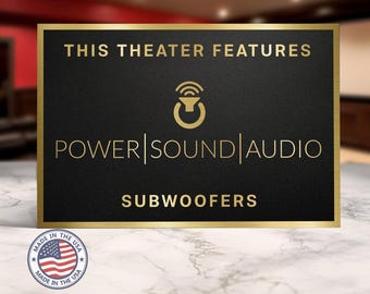 Power sound audio home movie theater sign