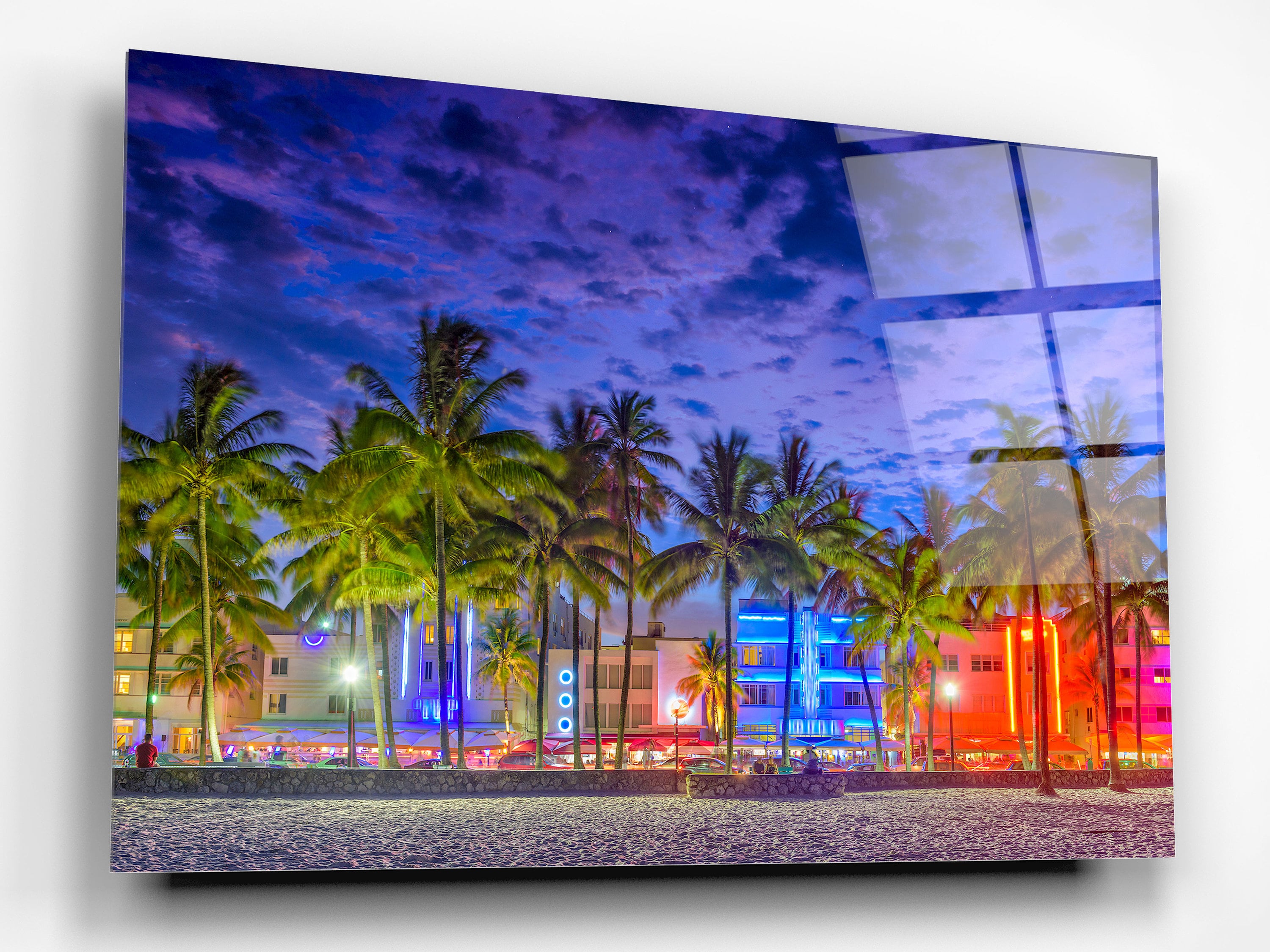 Miami Tropical Palm Tree Vice Color Wall Mural. Bright Miami Vice Blue and  Fuchsia Colors. #6281