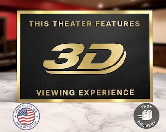 3d home movie theater sign
