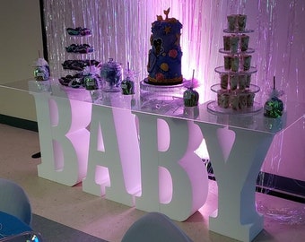 30" tall and 8" deep BABY Table Base Foam Letters | Gender Reveal | Baby Shower | Boy or Girl