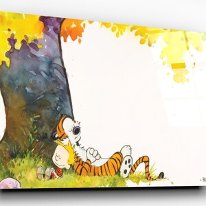 Custom floating print calvin & hobbes | vintage wall art | calvin and hobbes