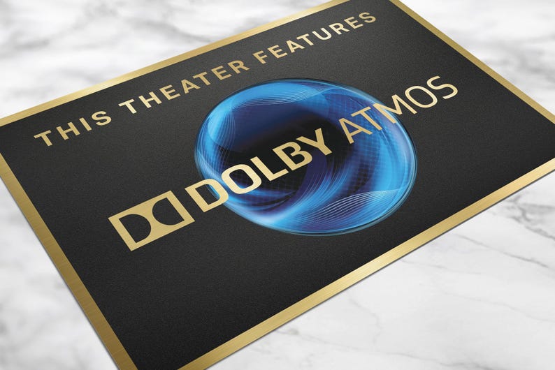 Dolby atmos home movie theater sign | cinema sign | theater sign | movie room sign | vintage sign image 2