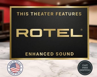Rotel audio home movie theater sign