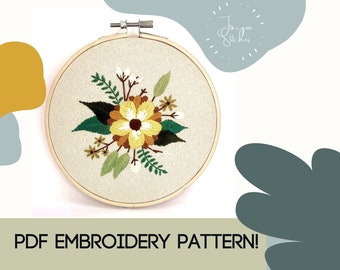 Floral PDF Embroidery Pattern!