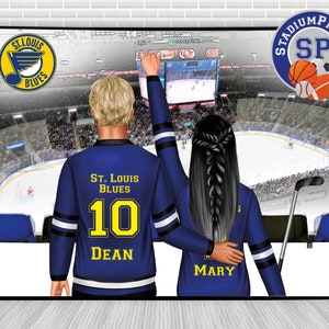Hockey stadium, St Louis Blues, Hockey team print, Personalized couple print, Couple gift, Hockey fans, Hockey gift