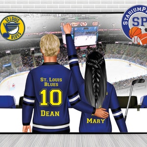 Estadio de hockey, St Louis Blues, Impresión del equipo de hockey, Impresión de pareja personalizada, Regalo de pareja, Aficionados al hockey, Regalo de hockey