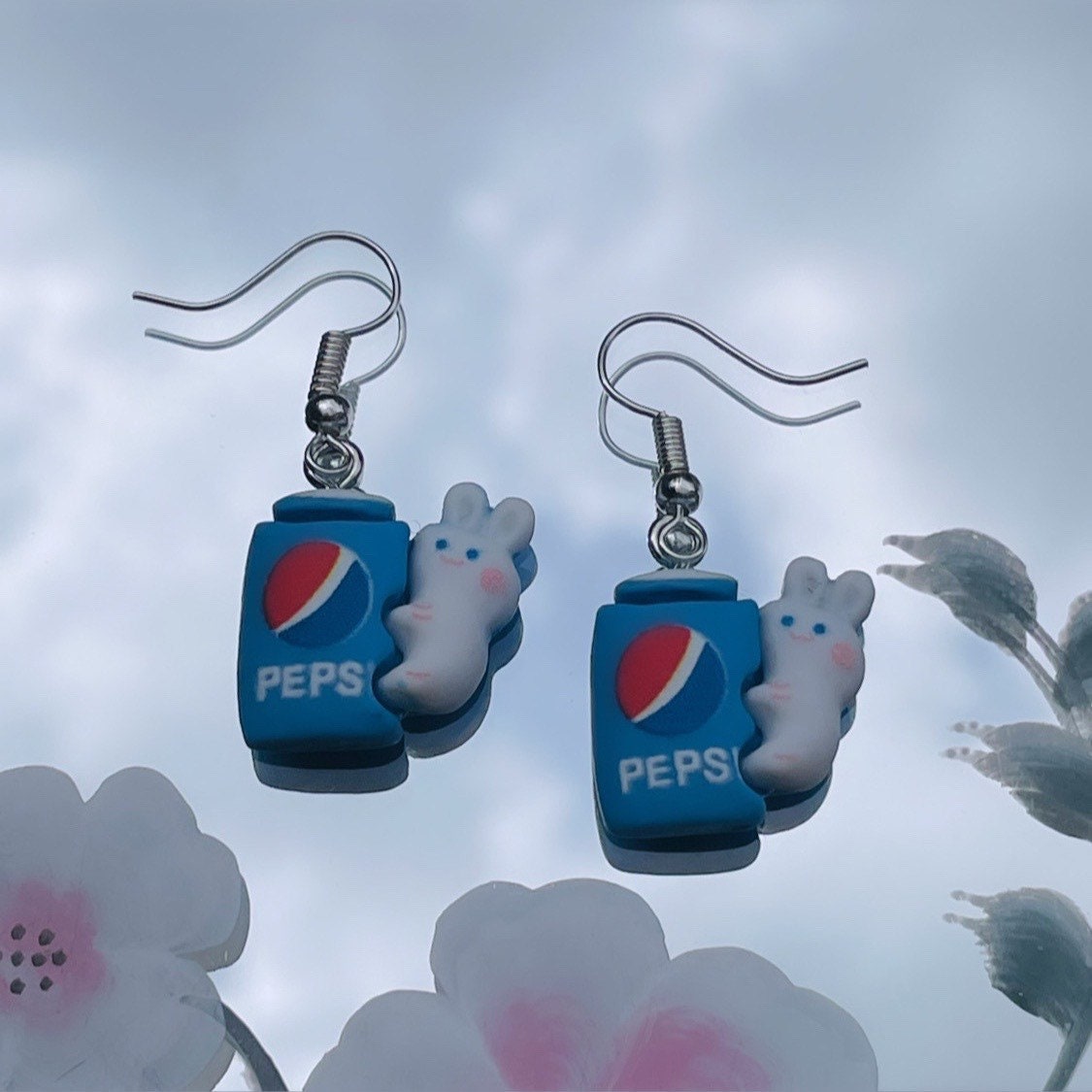 Pepsi Bunny Earrings