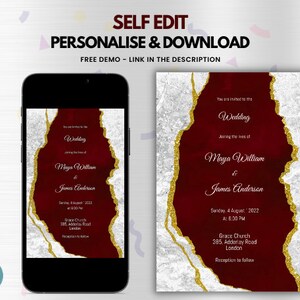 Wedding Invitation Set Template Download | Digital Printable Wedding Invitation Suite, Floral Wedding Invite, RSVP, Thank you, Save the Date