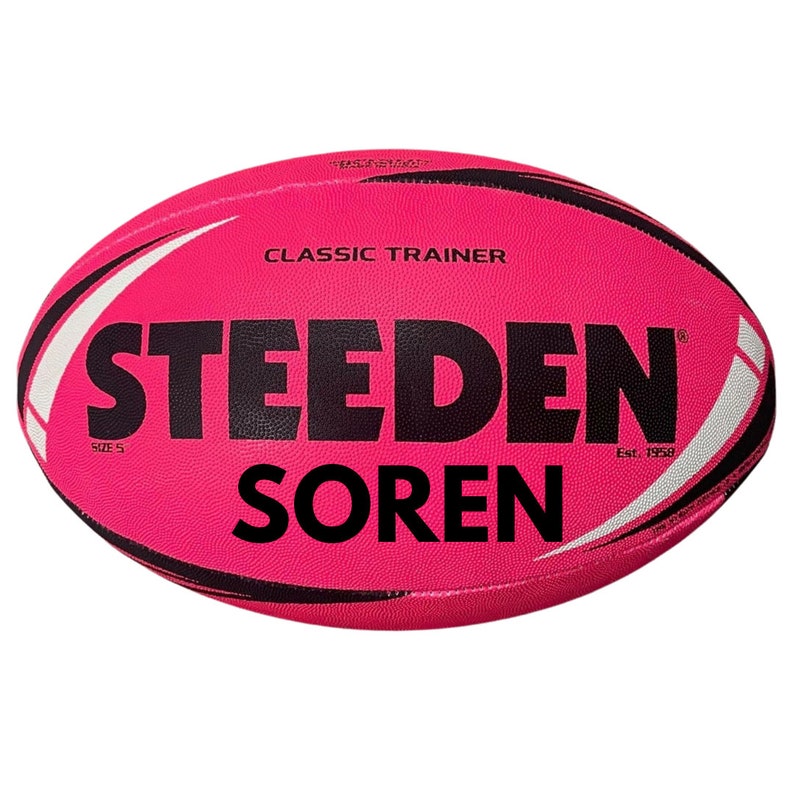 Personalised Pink Steeden Rugby League Balls (Size 5) image 1