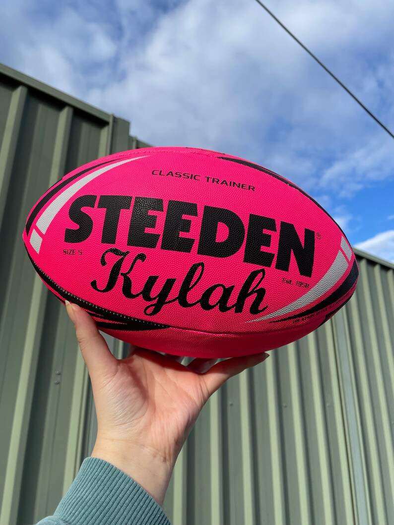 Personalised Pink Steeden Rugby League Balls (Size 5) image 3