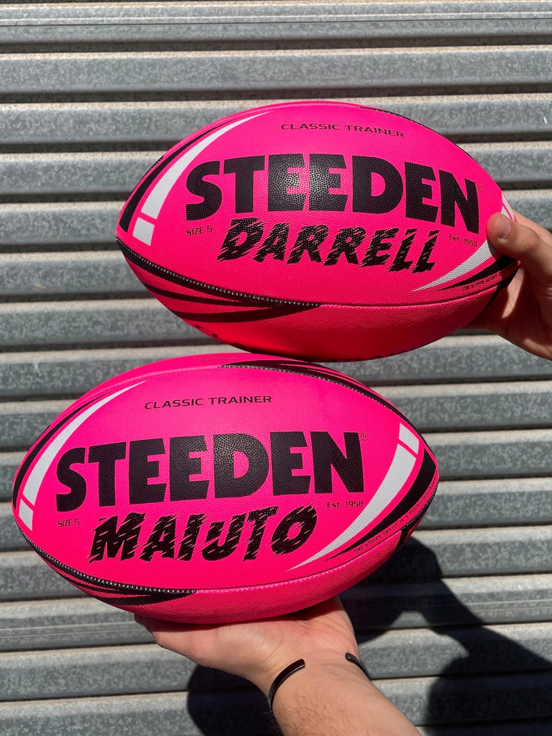 Personalised Pink Steeden Rugby League Balls (Size 5) image 5