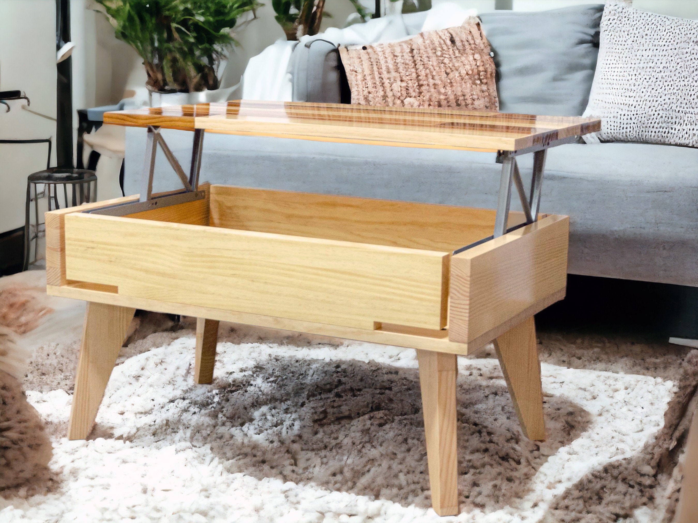 Bamboo lift top coffee cheap table