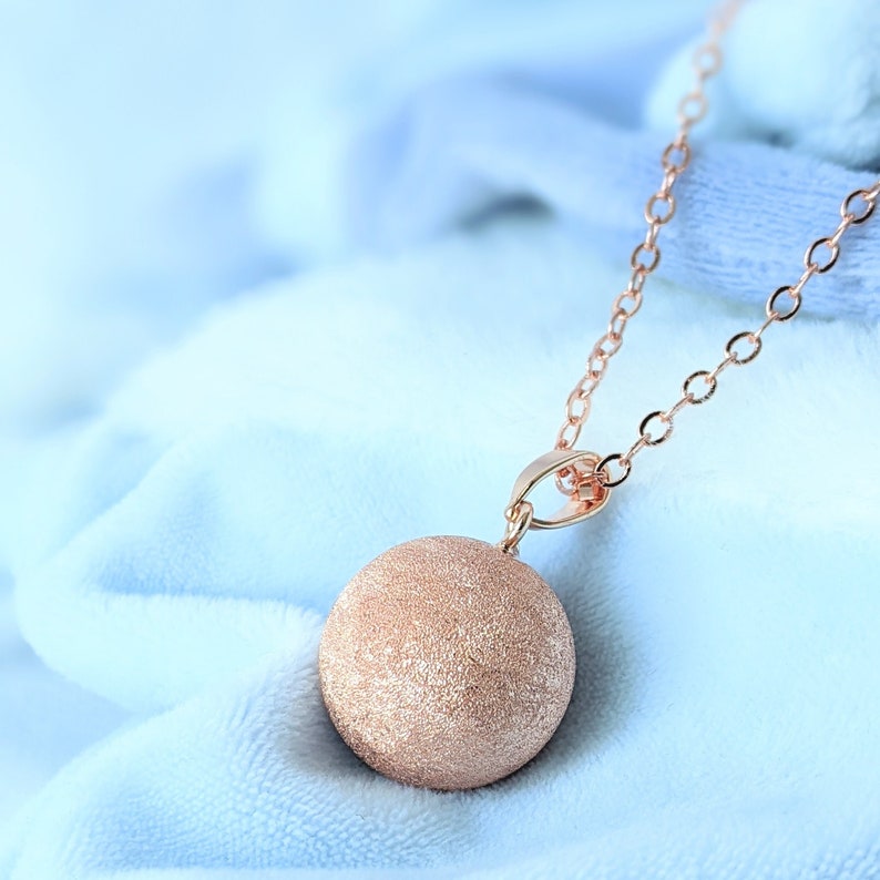 Rose Gold Pregnancy Bola SOLEIA Pregnant Woman Necklace Gift idea for future mother Pregnancy Necklace image 1