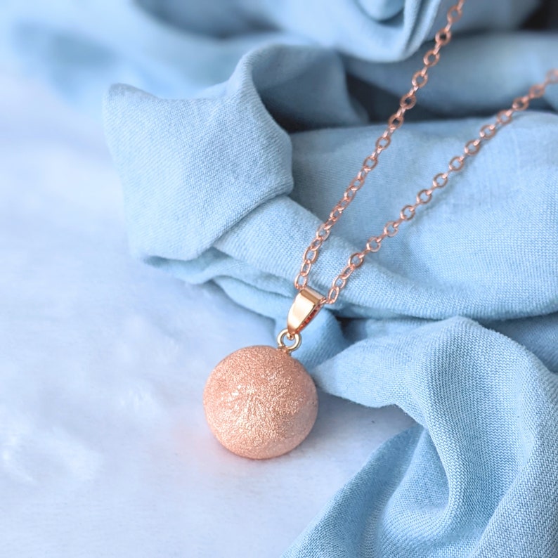 Rose Gold Pregnancy Bola SOLEIA Pregnant Woman Necklace Gift idea for future mother Pregnancy Necklace image 2