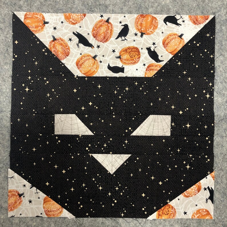 Mischievous Cat Face Quilt Block Pattern Etsy