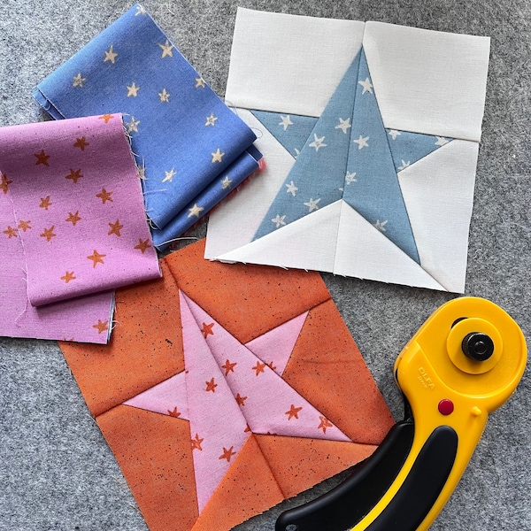 Five Pointed Star Quilt Block Pattern