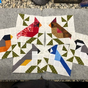 Song Birds of Winter-blokkenbundel - instructies voor quiltblokken (pdf-patroon)