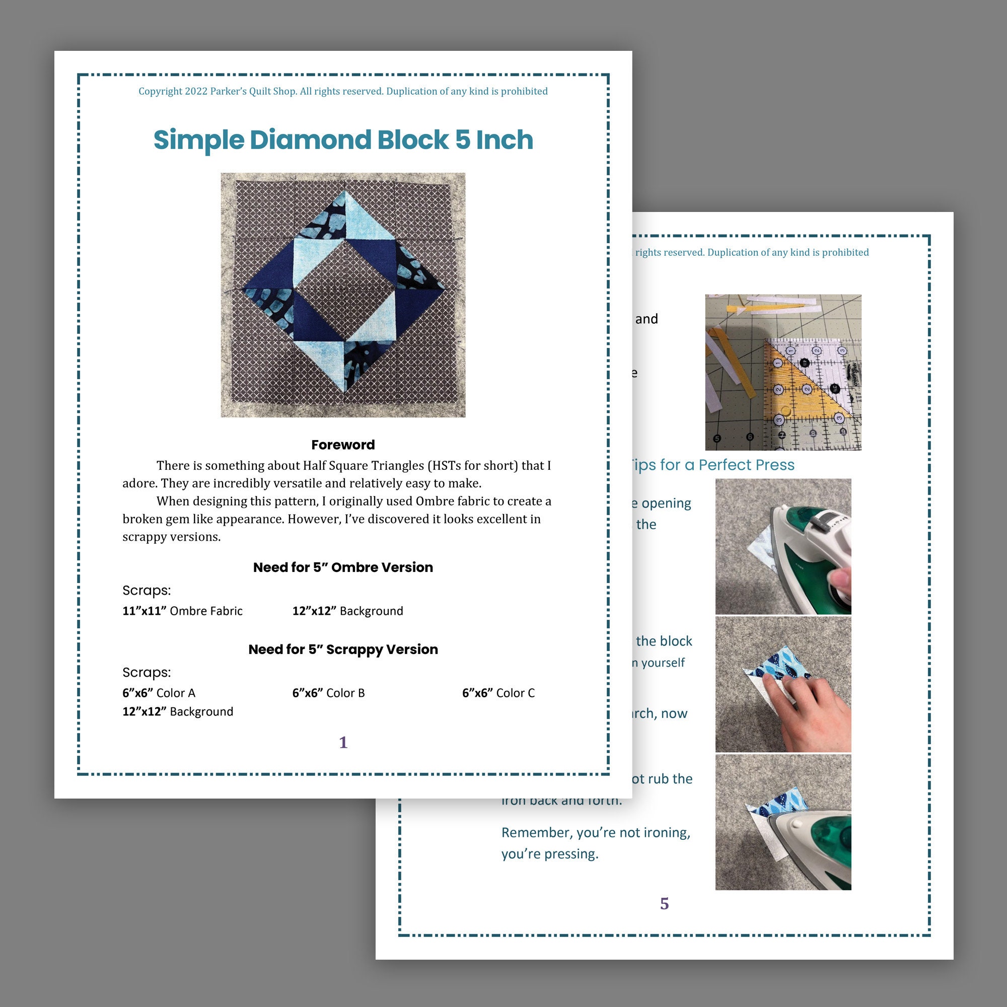 Quickstep Diamond Pattern Beginner Diamond Quilt Block (PDF Pattern) - Etsy