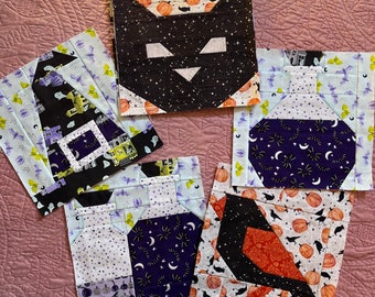 Halloween Block Bundle - Quilt Block Directions (PDF Pattern)