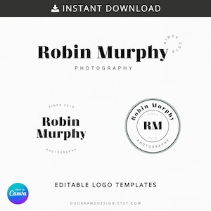 Editable Canva Logo Template -  Digital Download - Feminine Logo - Minimal Logo - DIY - Premade Logo Design - Modern Logo - LT003-BUNDLE