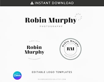 Canva Editable Logo Template Bundle – Minimalist Brand Design (Digital Download)