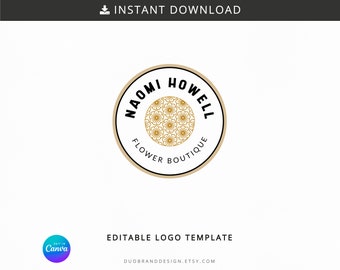Editable Circular Logo Template – Modern Brand Design (Digital Download)