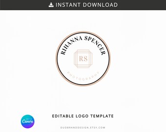 Editable Circular Logo Template - Modern Premade Design (Digital Download)