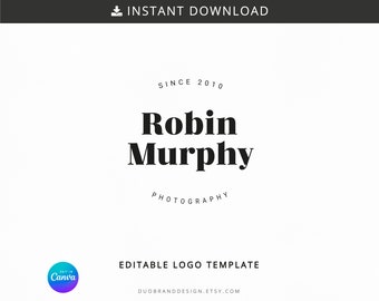 Editable Feminine Logo Template - Minimalist Brand Design (Digital Download)