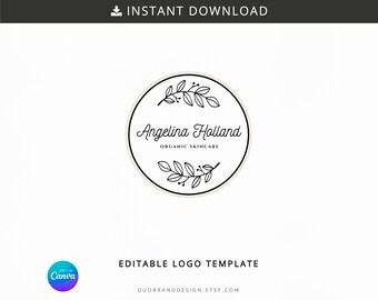 Editable Circular Logo Template - Modern Premade Design (Digital Download)