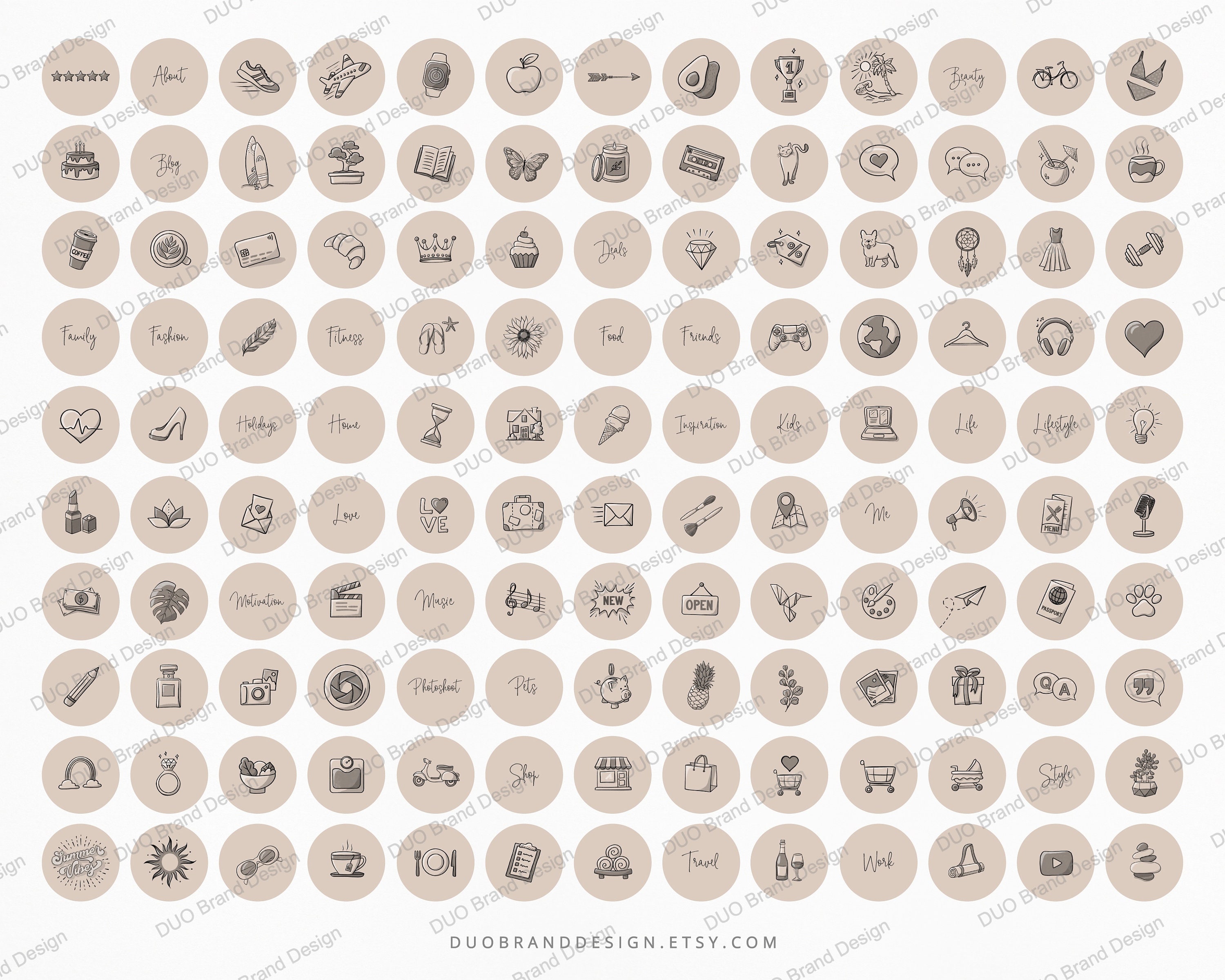 650 Warm Neutral IG Highlight Covers, Minimalist Instagram Covers ...