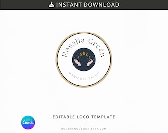 Editable Circular Logo Template – Modern Brand Design (Digital Download)